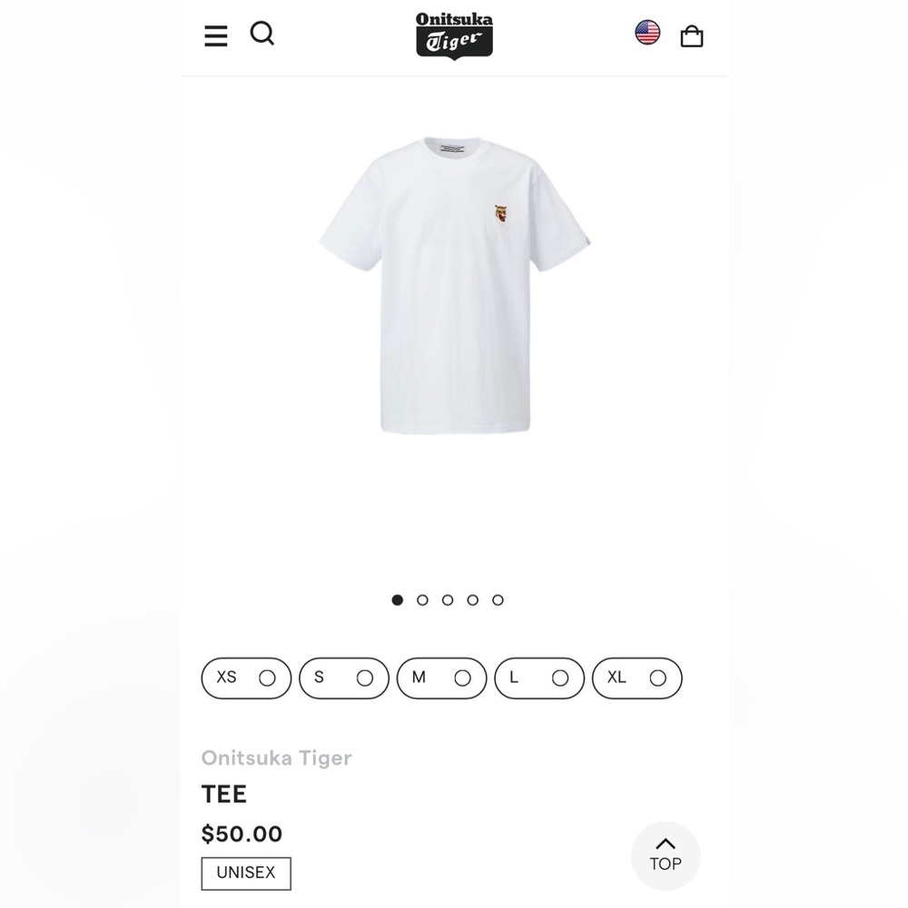 Onitsuka Tiger TEE - white t shirt - large NWT